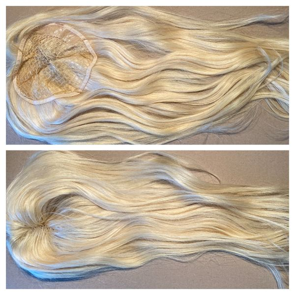 Einzelstück aus Lagerbestand: Haarnetz aus russischem Haar hell-lichtblond 55 cm