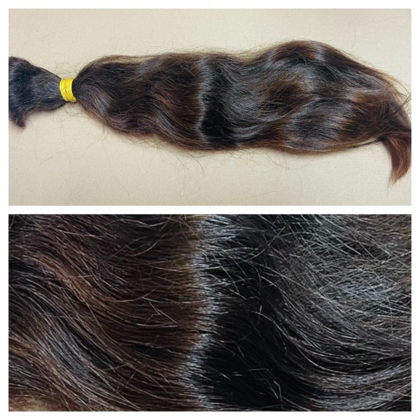 Schnitthaarzopf aus europäischem Haar 108 g braun 45 cm