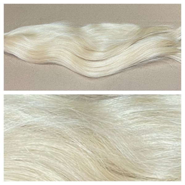 SonderpostenTop Qualität: 25 Strähnen russisches Haar platinblond 35-40 cm