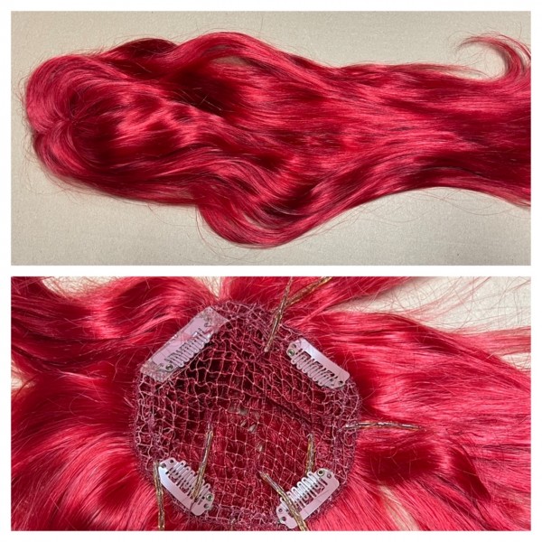 Einzelstück: Mini Haarnetz aus albanischem Haar 45 -50 cm rot