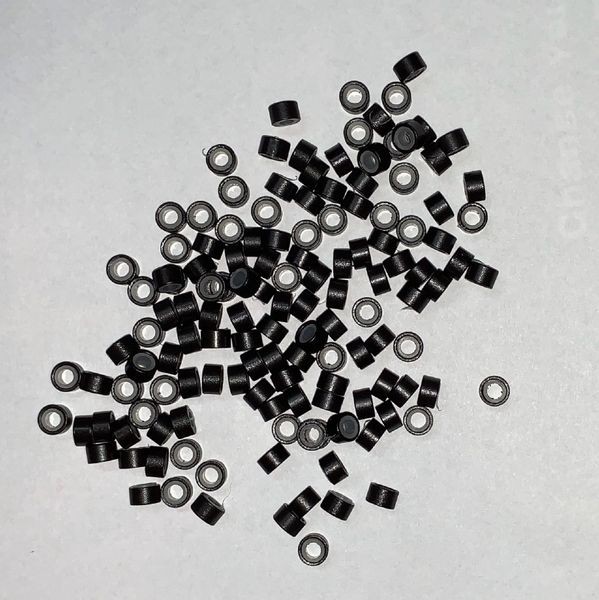 100 Microringe mit Silikonfüllung dunkelbraun